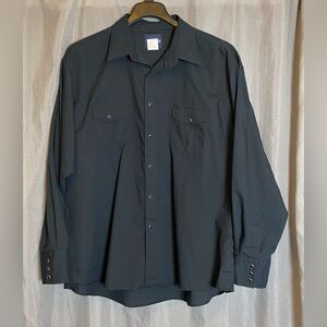 Wrangler Shirt Mens XXL Black Long Sleeve Pearl Snap Western Casual Cotton Blend
